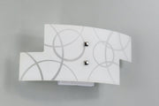 Applique Lampada da Parete Vetro Serigrafia Cerchi E14 4227 AP2 Diamantlux Diamant Lux