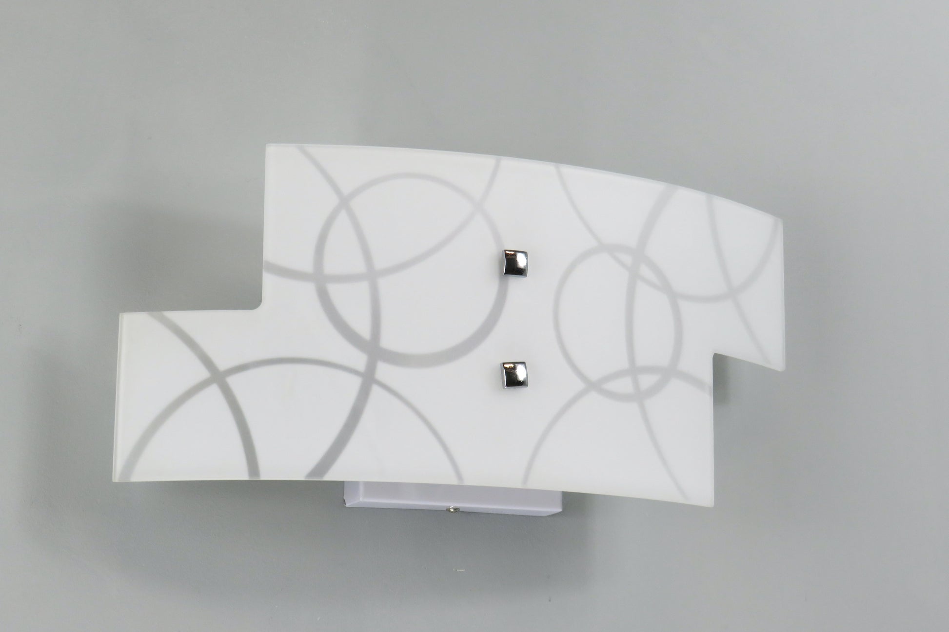 Applique Lampada da Parete Vetro Serigrafia Cerchi E14 4227 AP2 Diamantlux Diamant Lux