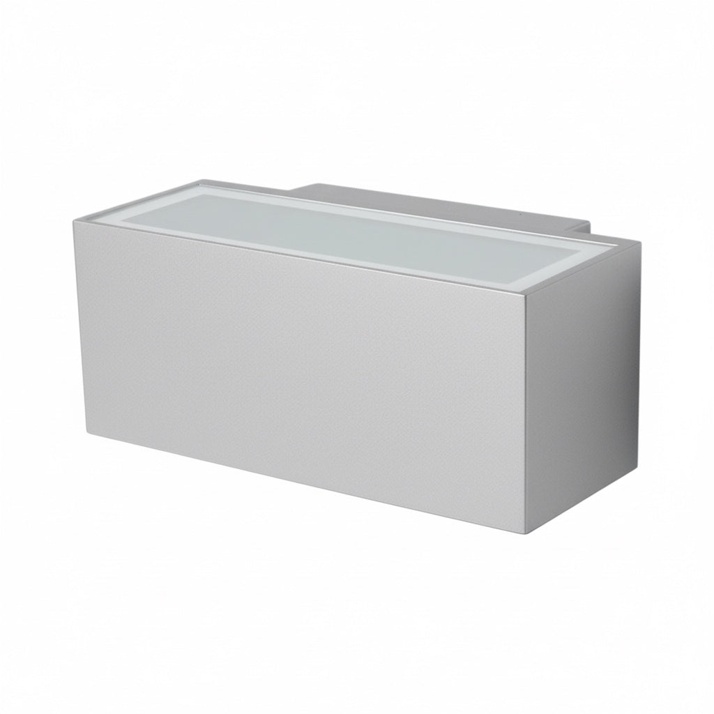 Applique Esterno Rettangolare E27 Bi-Emissione Silver IP54 Diamantlux TAORMINA-S