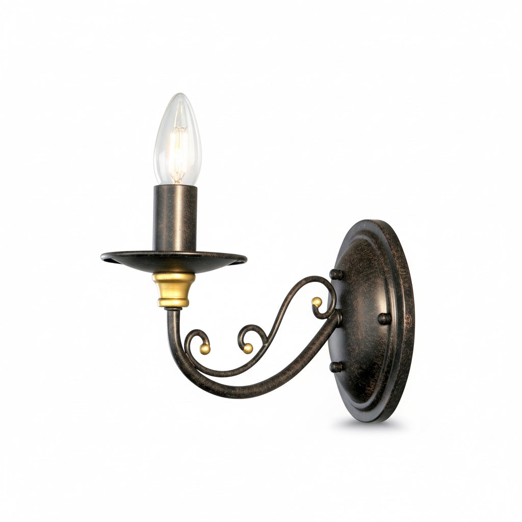 Applique Rustica 1 Luce E27 Marrone JOLE 80953-A1 DIAMANTLUX