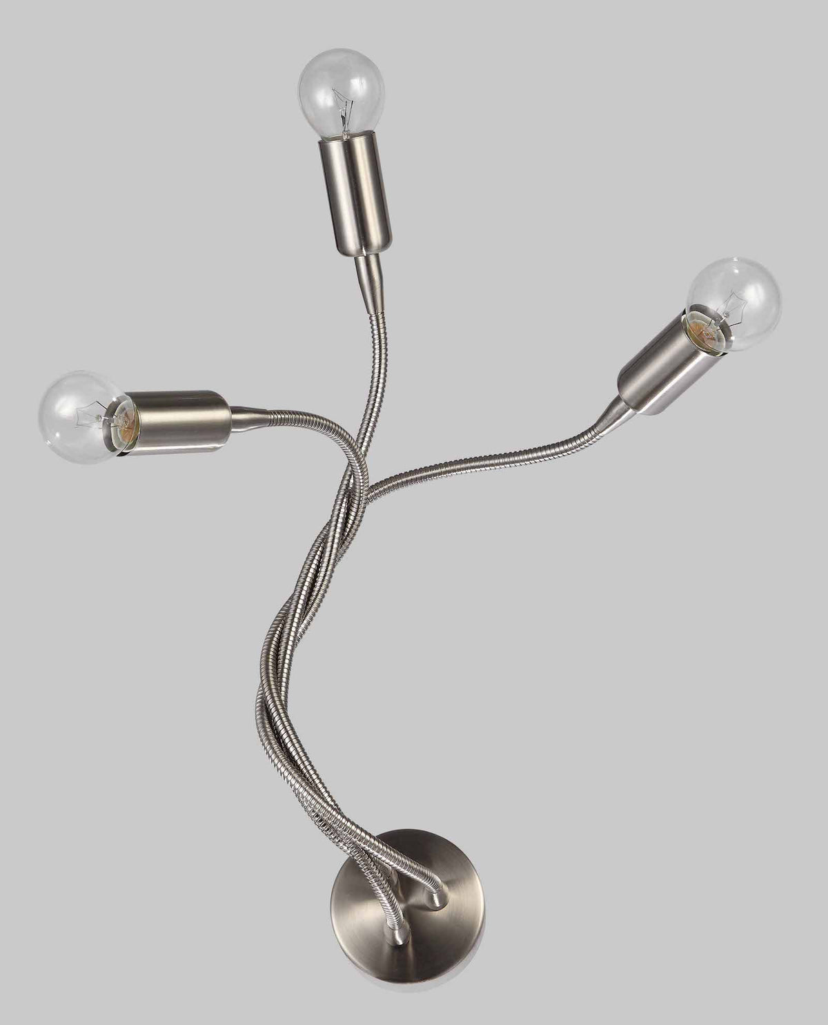 Applique Diamantlux FULVIA-A3 nickel satinato con 3 bracci flessibili E14, foto del prodotto
