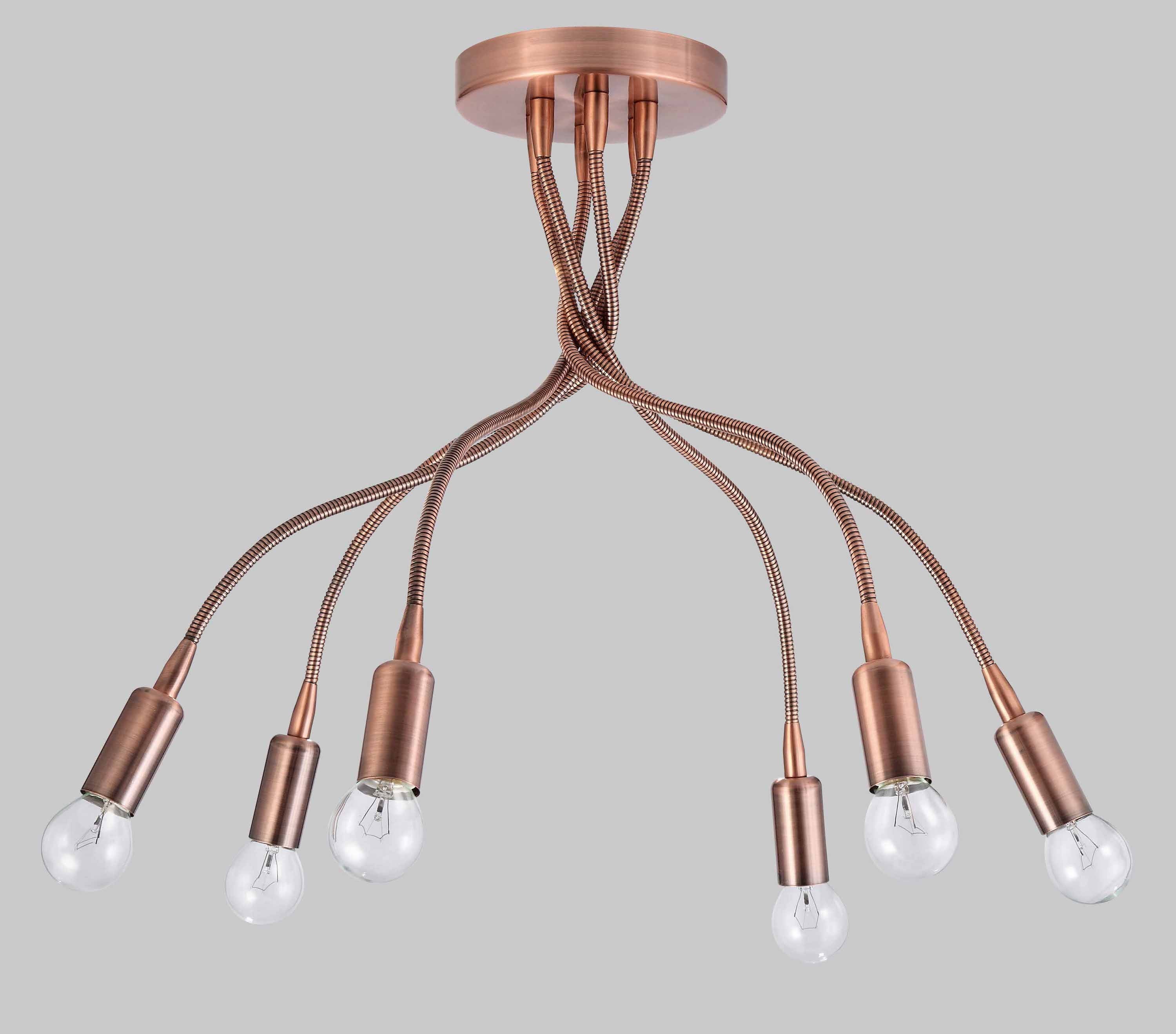 ARIEL 759 P6 lampadario a soffitto plafoniera braccio flessibile rame DIAMANTLUX