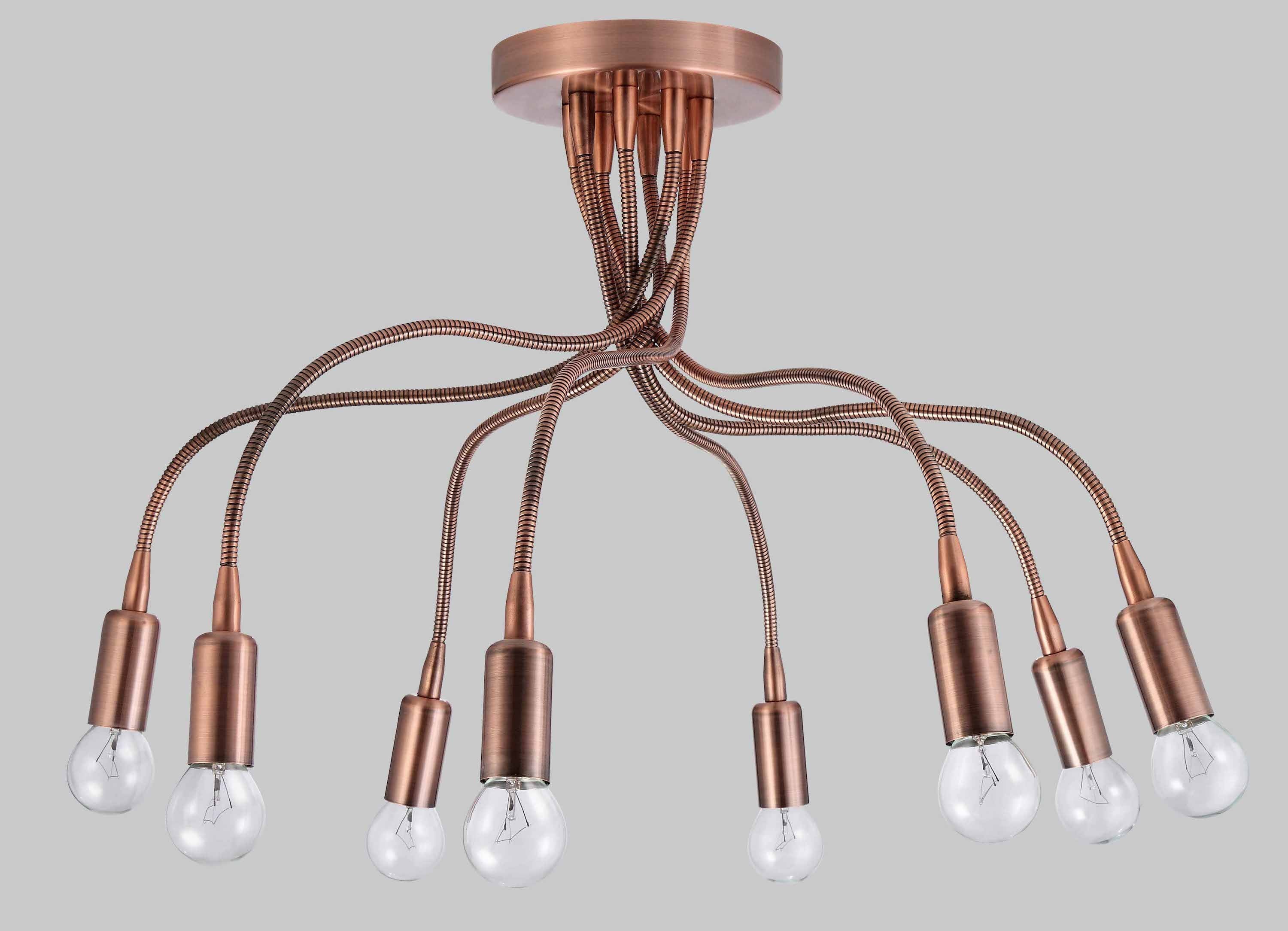 ARIEL 759 P8 lampadario a soffitto plafoniera braccio flessibile rame DIAMANTLUX