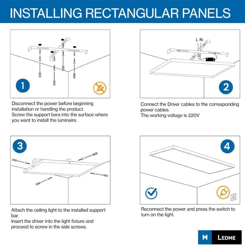 Plafoniera LED soffitto sottile rettangolare 120x30 40W LM5273