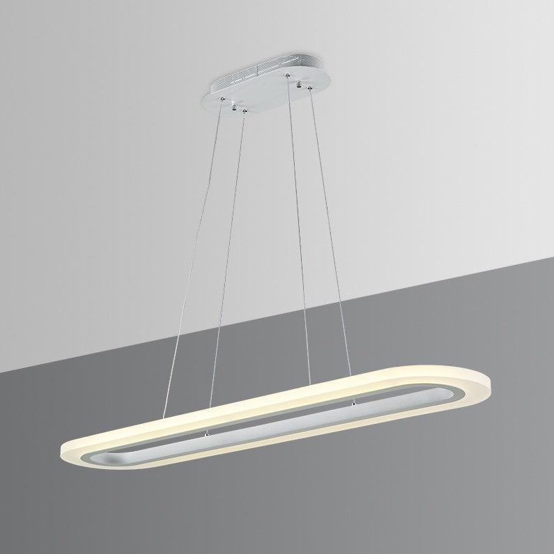 CAMELIA S120 lampadario sospensione ovale led design moderno bianco cucina soggiorno camera DIAMANTLUX