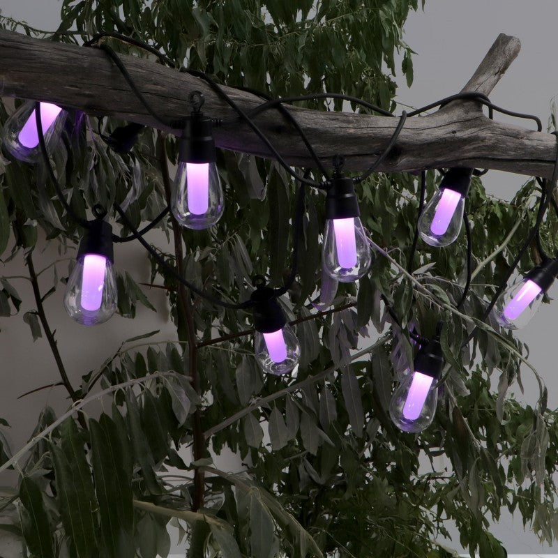 Catena Luminosa Solare 8M RGB+W con 10 Lampadine LED IP54 Dimmerabile – LM8969