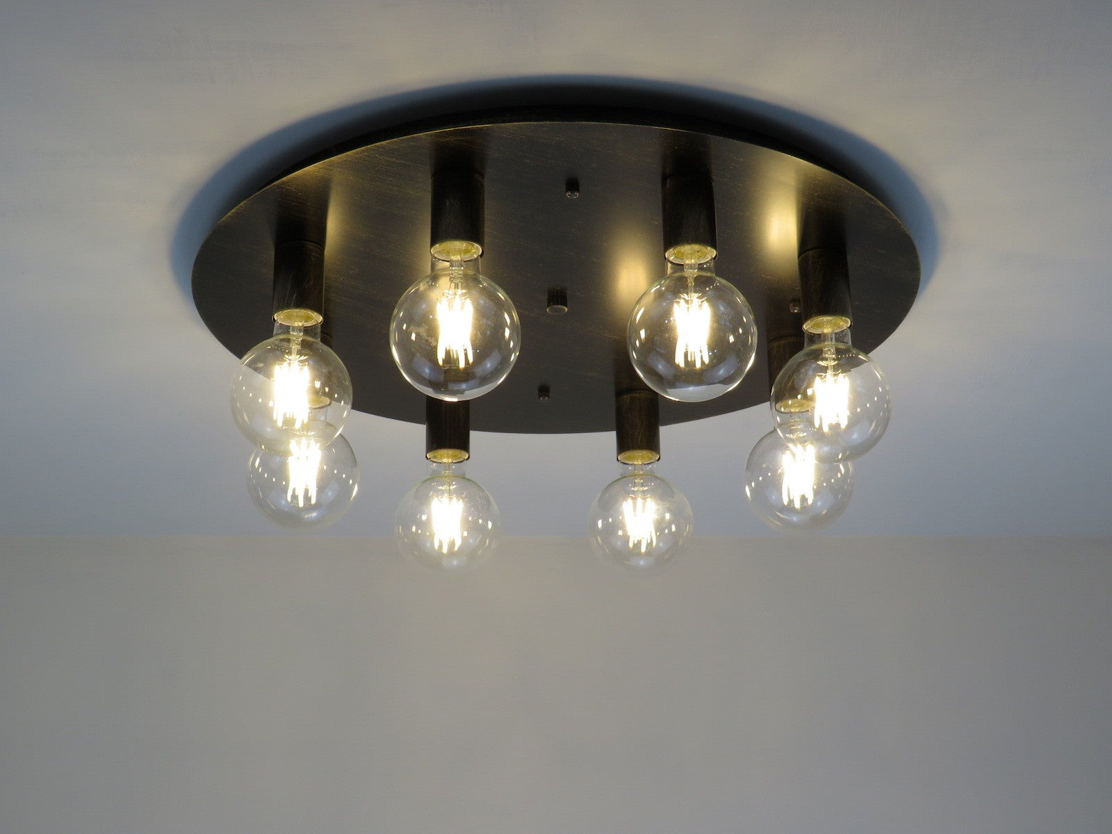 CLOE P8 MARRONE lampadario plafoniera classico rustico vintage tonda 8 luci E27 DIAMANTLUX