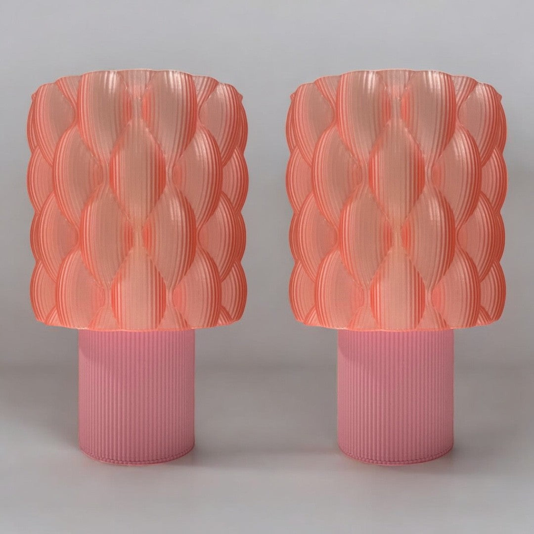 Coppia lampada da tavolo abat-jour cameretta ragazze rosa | CONCA diamantlux