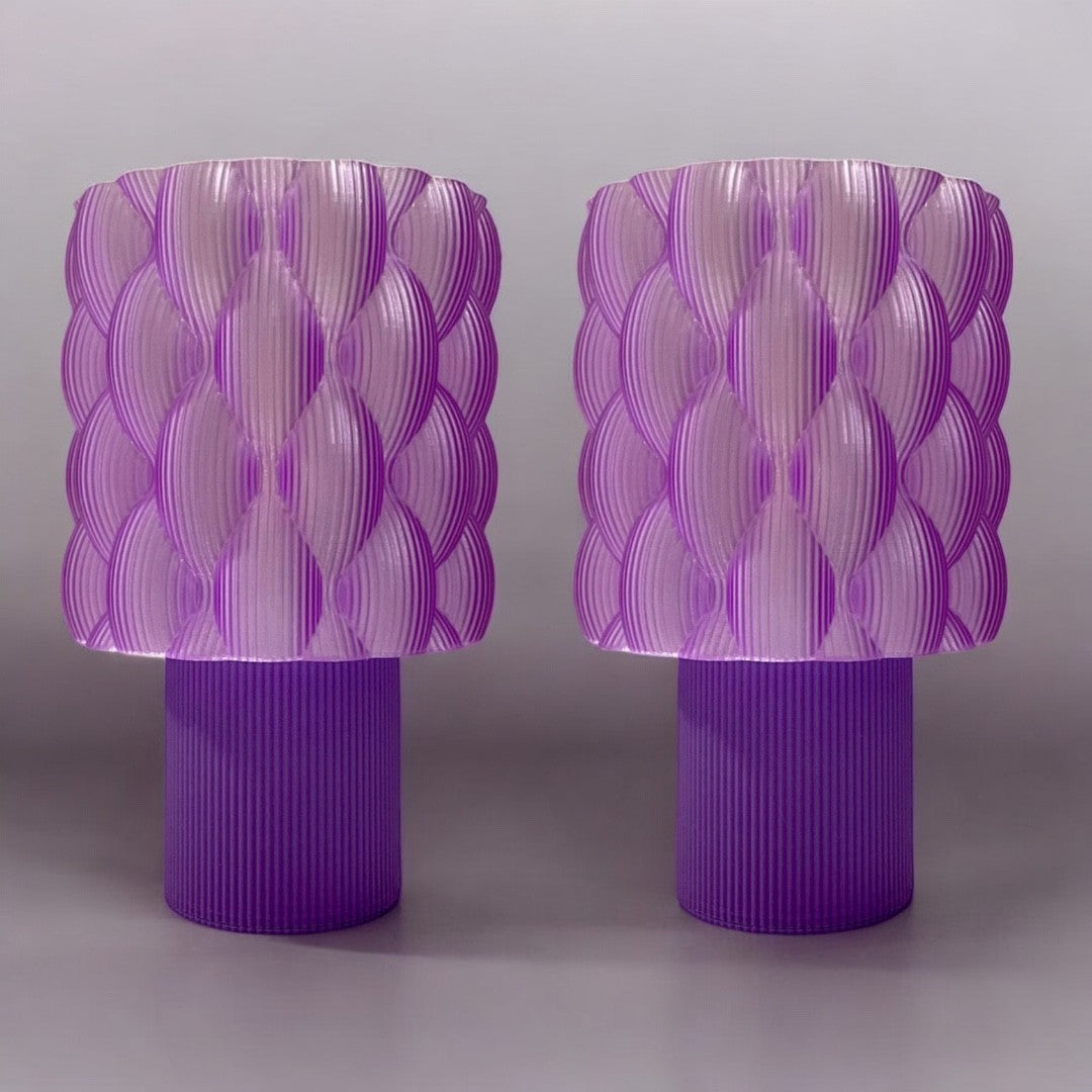 Coppia lampada da tavolo abat-jour cameretta ragazzi viola | CONCA diamantlux