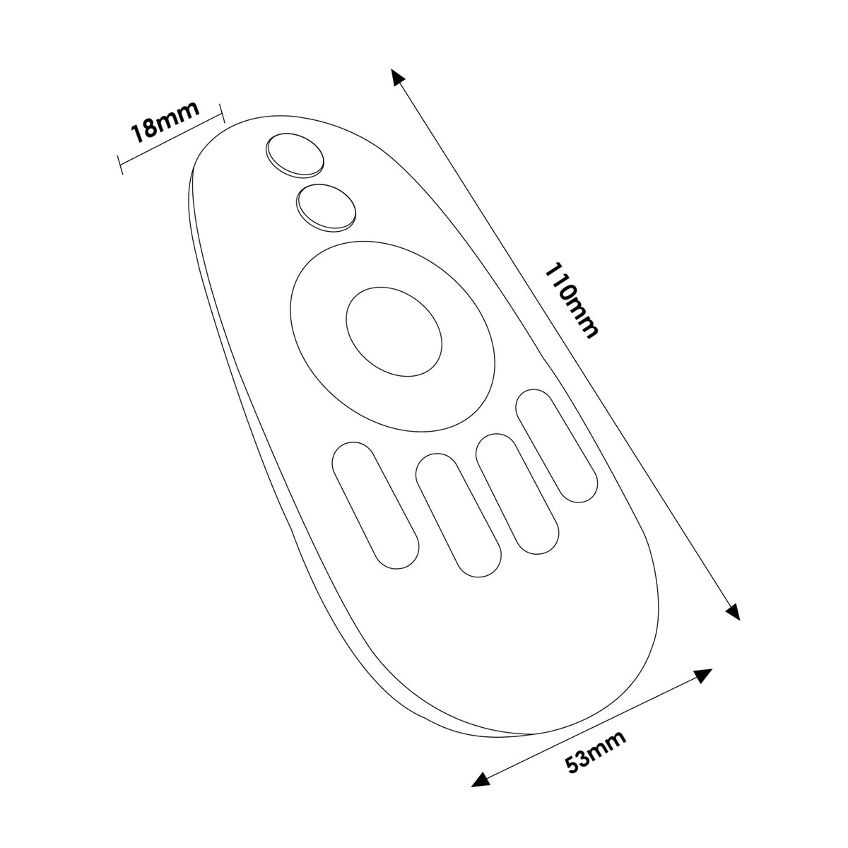 Telecomando RF per dimmer LED disegno tecnico - M LEDME LM2087