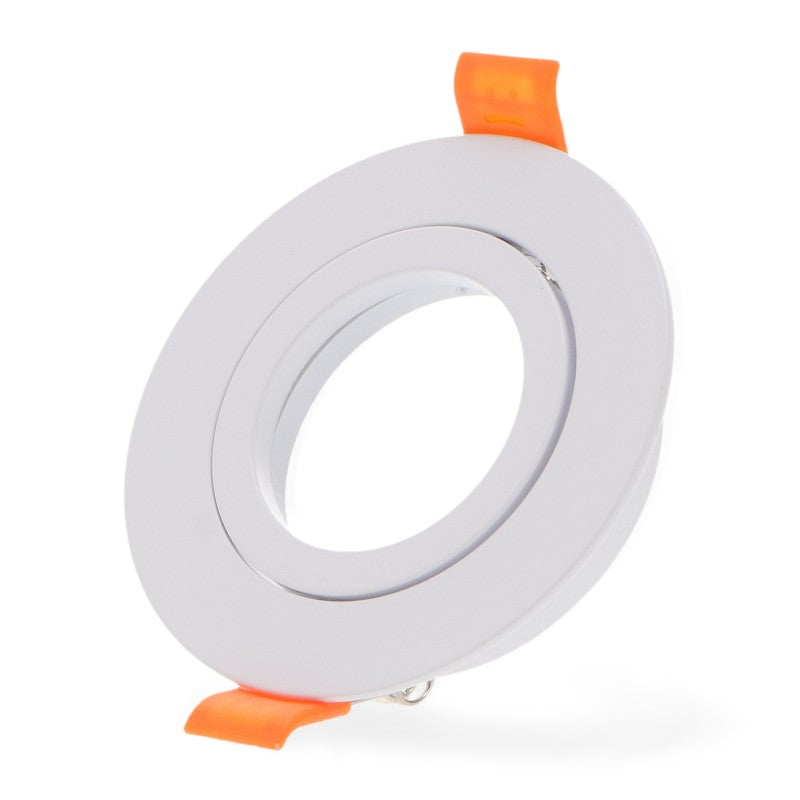 Portafaretto downlight circolare basculante bianco GU10 con portalampada incluso - vista frontale