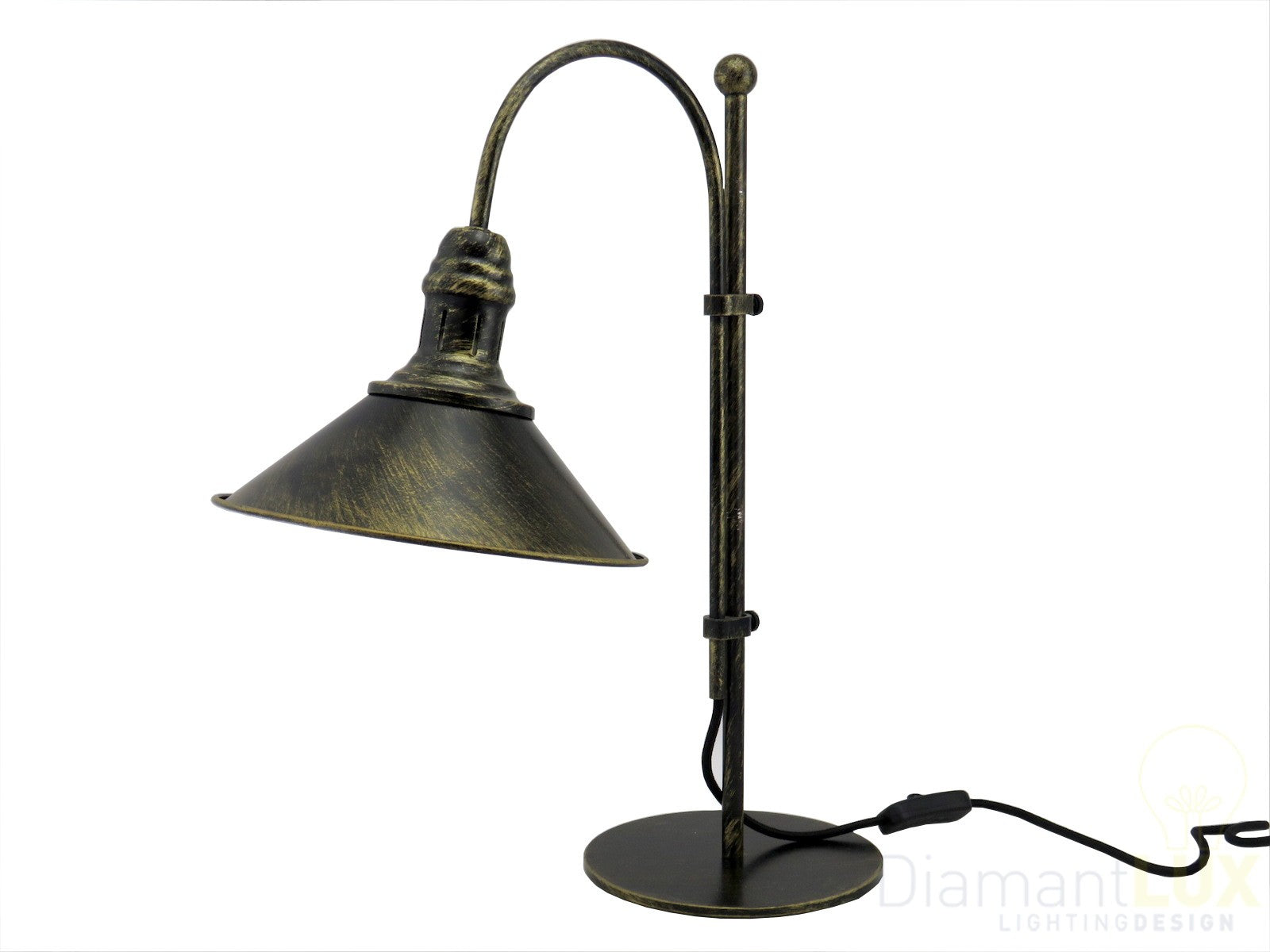 EMMA TL1 lampada da scrivania tavolo E27 industriale vintage rustica abatjour como' DIAMANTLUX