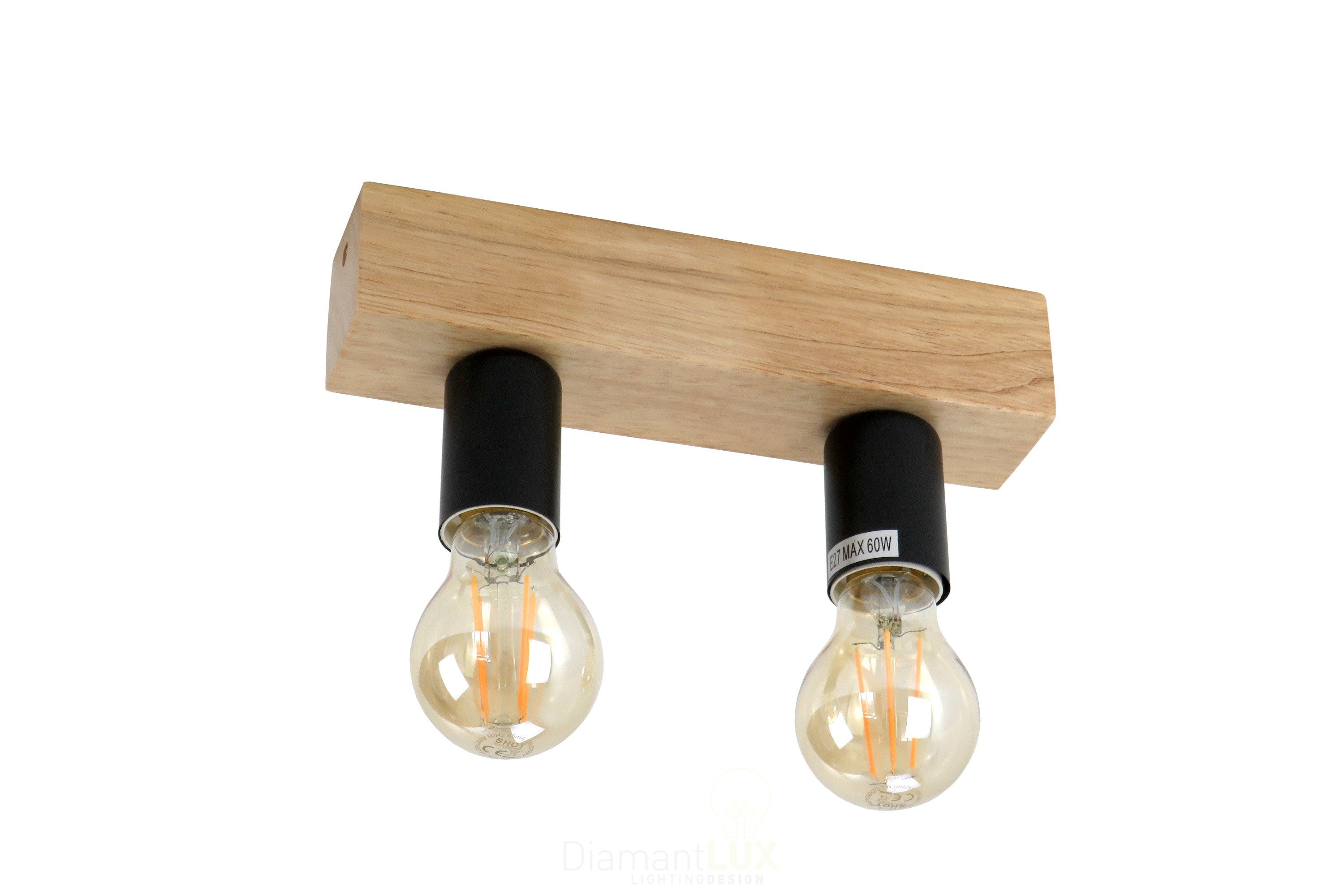 Faretti legno soffitto DIAMANTLUX NUS-2-BK