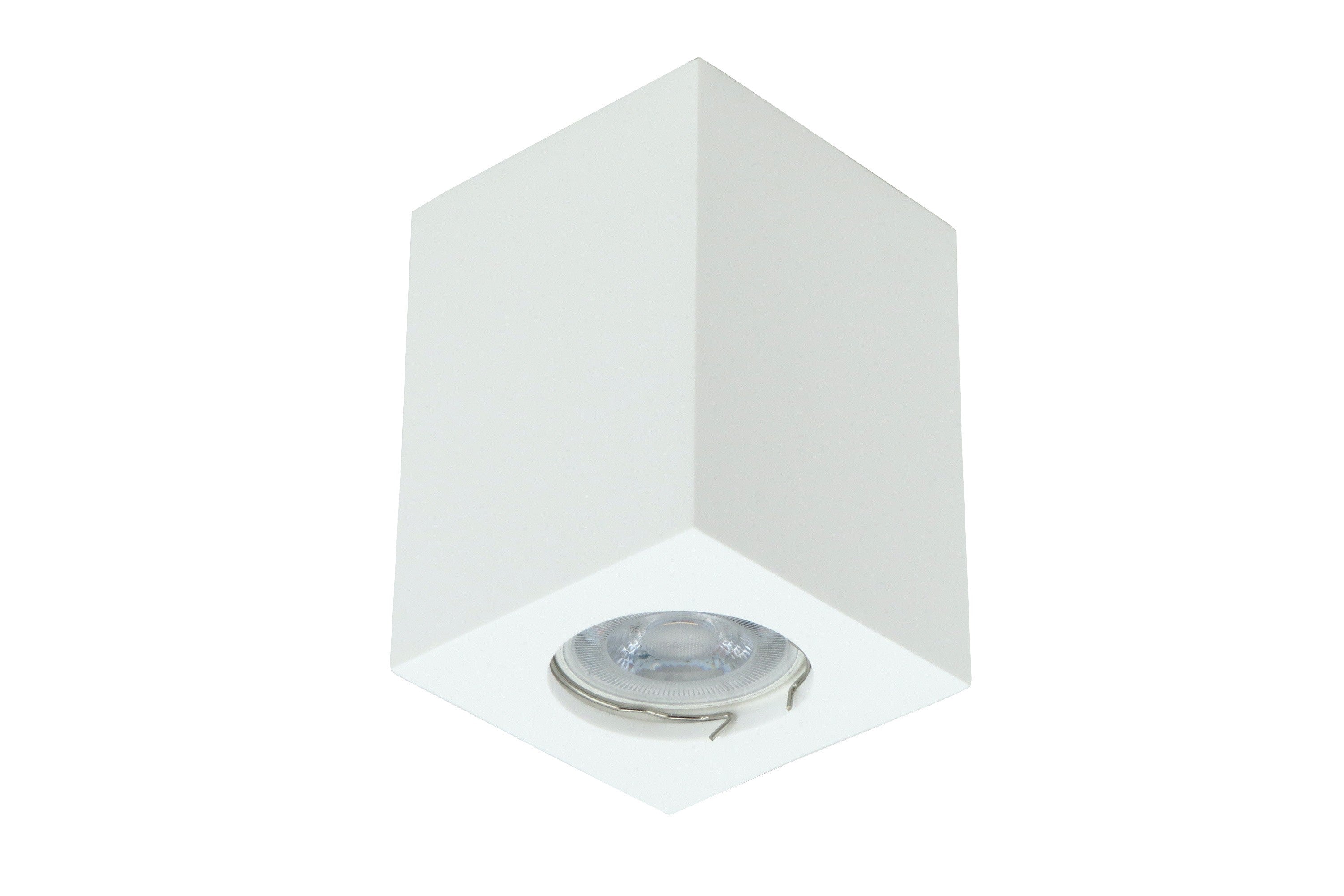Faretto da soffitto led gu10 cubo di gesso bianco DIAMANTLUX D0208