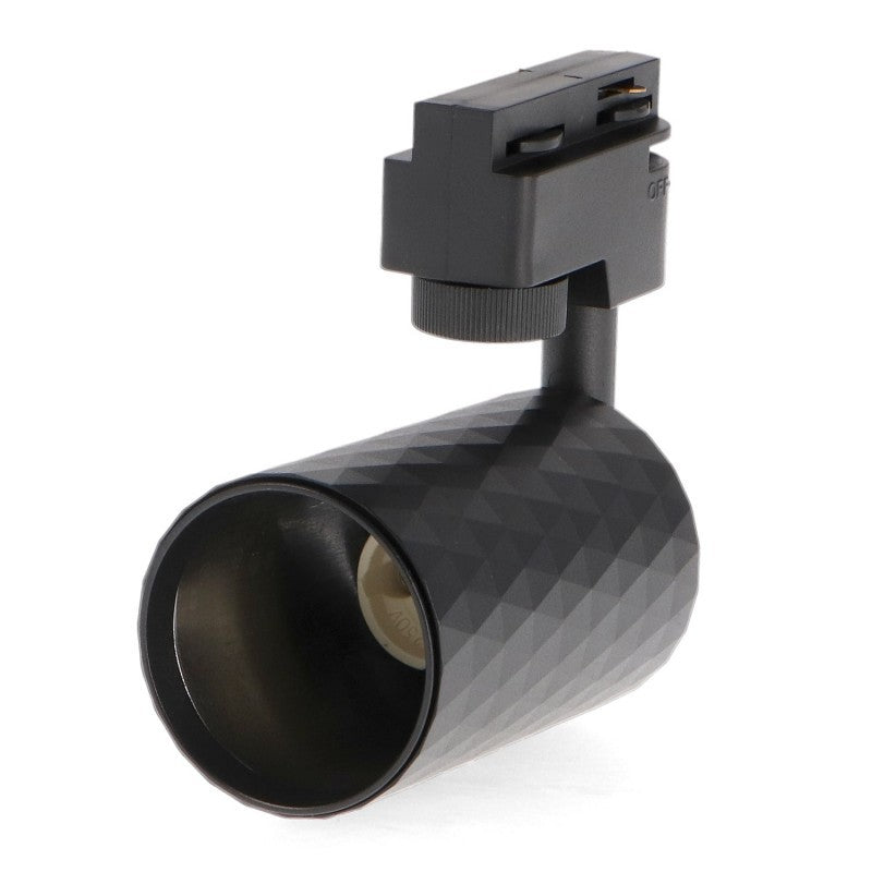 Faretto GU10 per binario monofase – Design diamantato Nero, Bianco o Oro