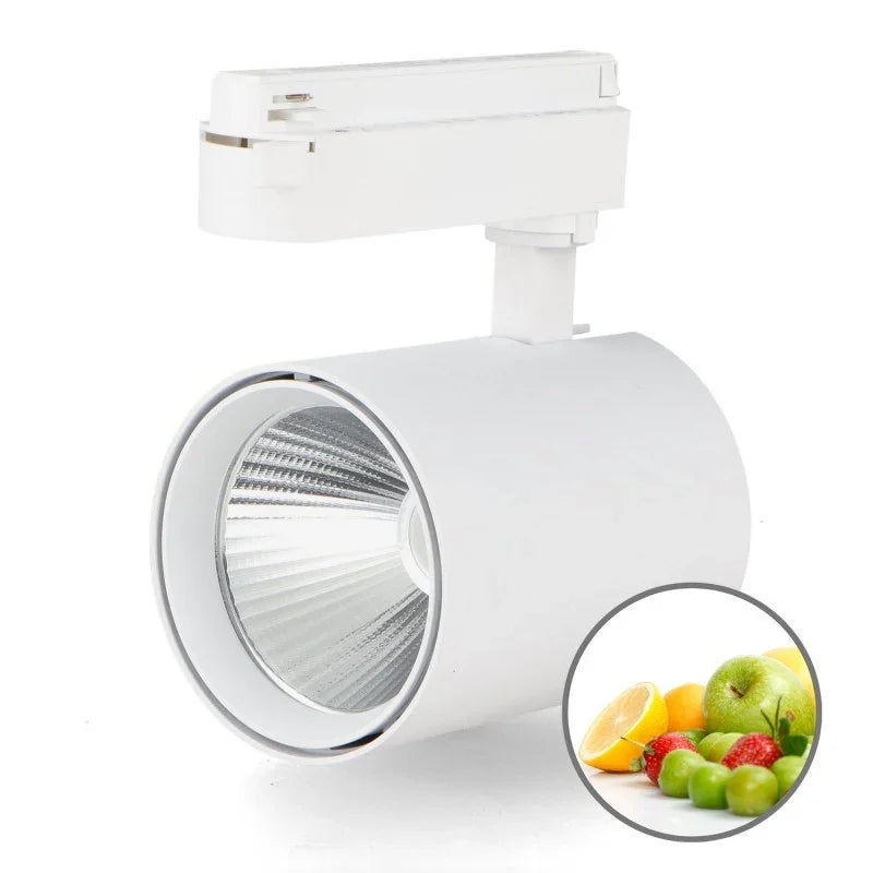 Faretto LED 30W per Frutta Bianco – No Flicker per Binario Monofase | Diamantlux