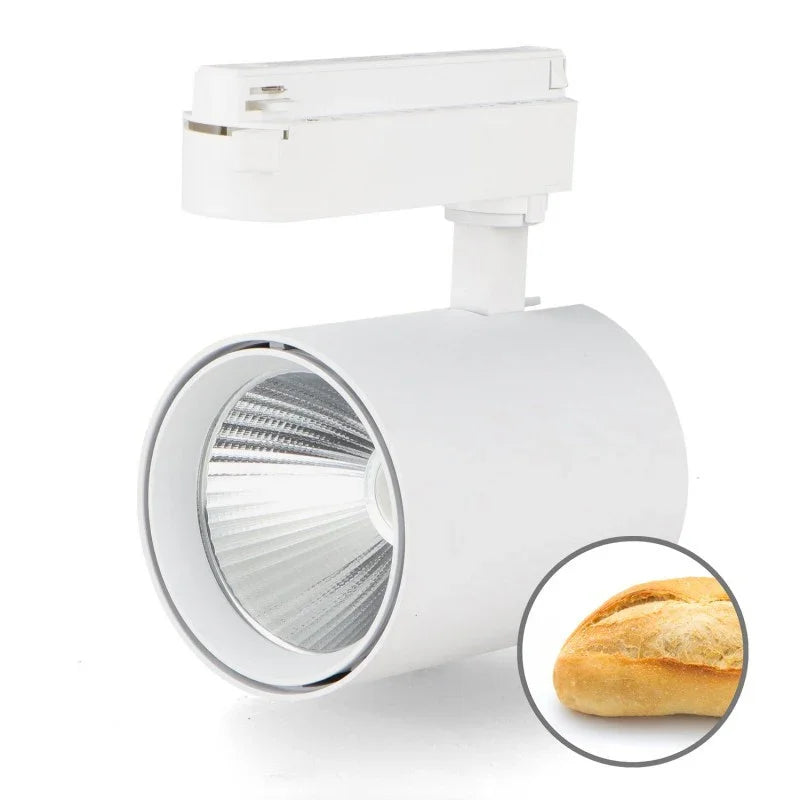 Faretto LED 30W per Pane Bianco – No Flicker per Binario Monofase