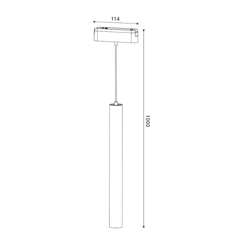 Faretto LED a Sospensione Cilindrico 15W - Serie 5mm per Binario Magnetico Spacelux