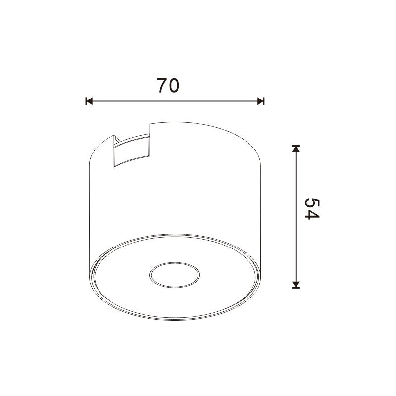 Faretto LED Cilindrico Fisso 8W - Serie 5mm per Binario Magnetico Spacelux