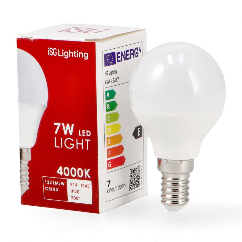 Lampadina LED E14 Sfera G45 7W Opale