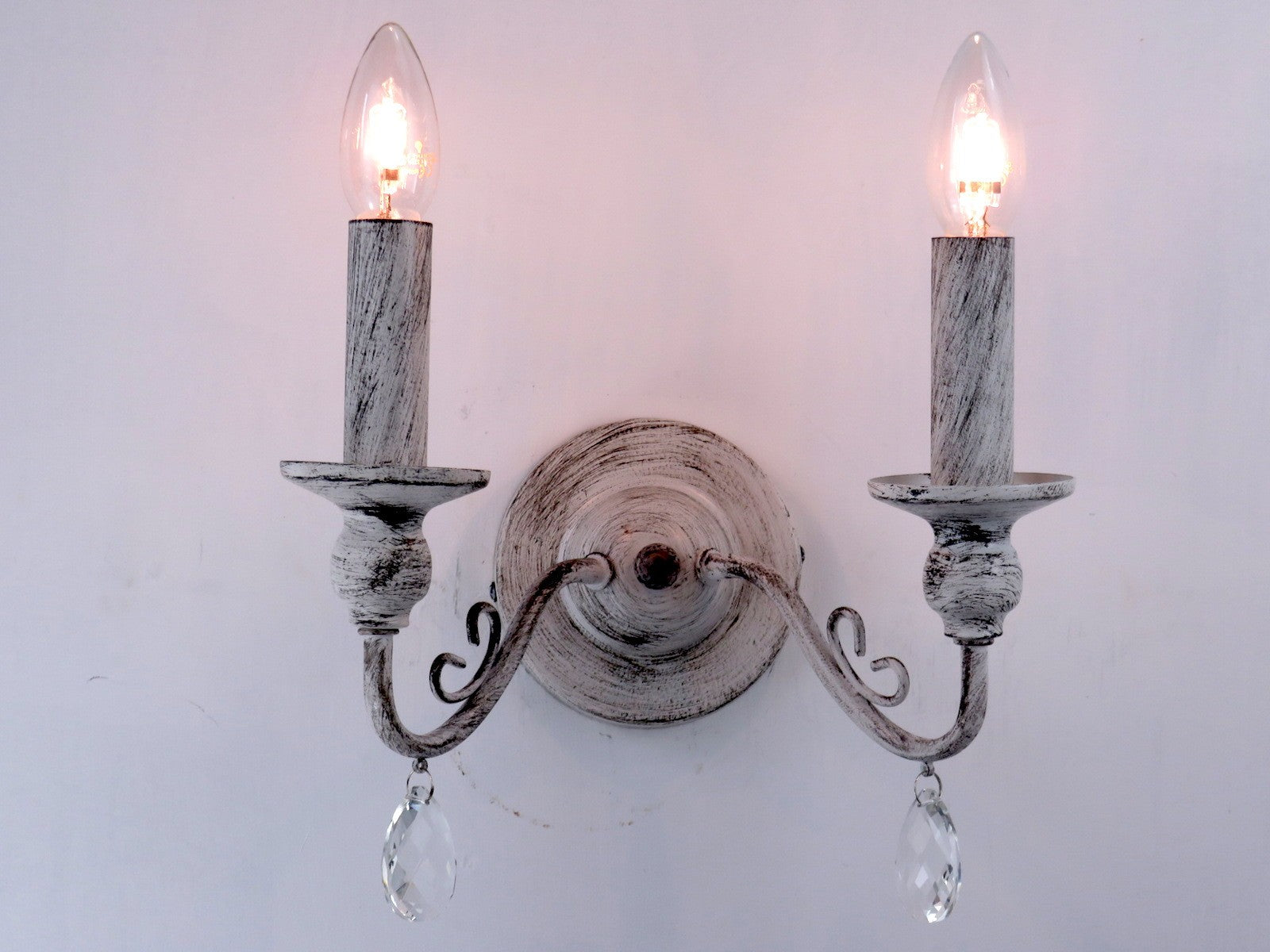 GINEVRA A2 lampada da parete applique vintage retrò shabby chic DIAMANTLUX