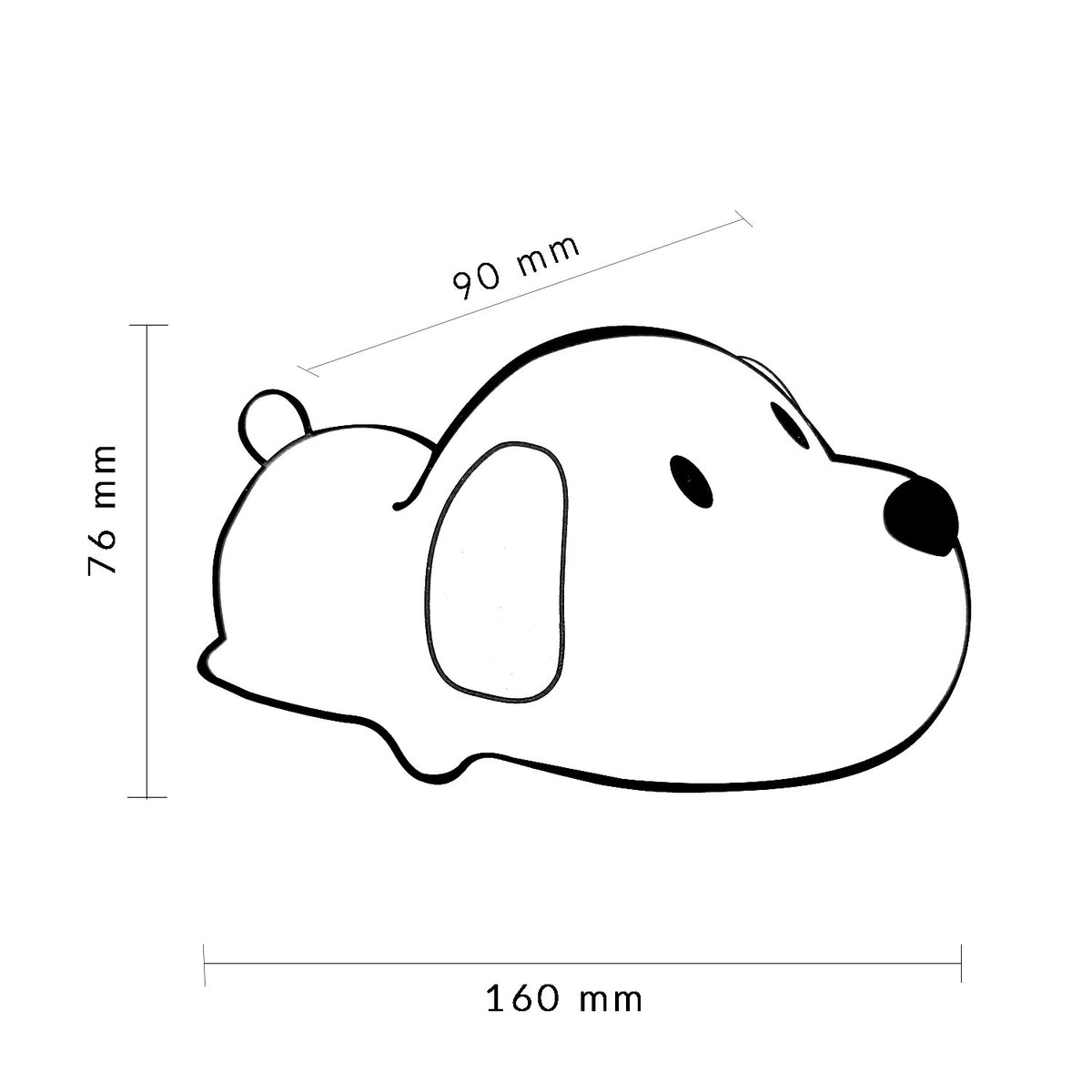 Lampada Dog LM9208 dimensioni