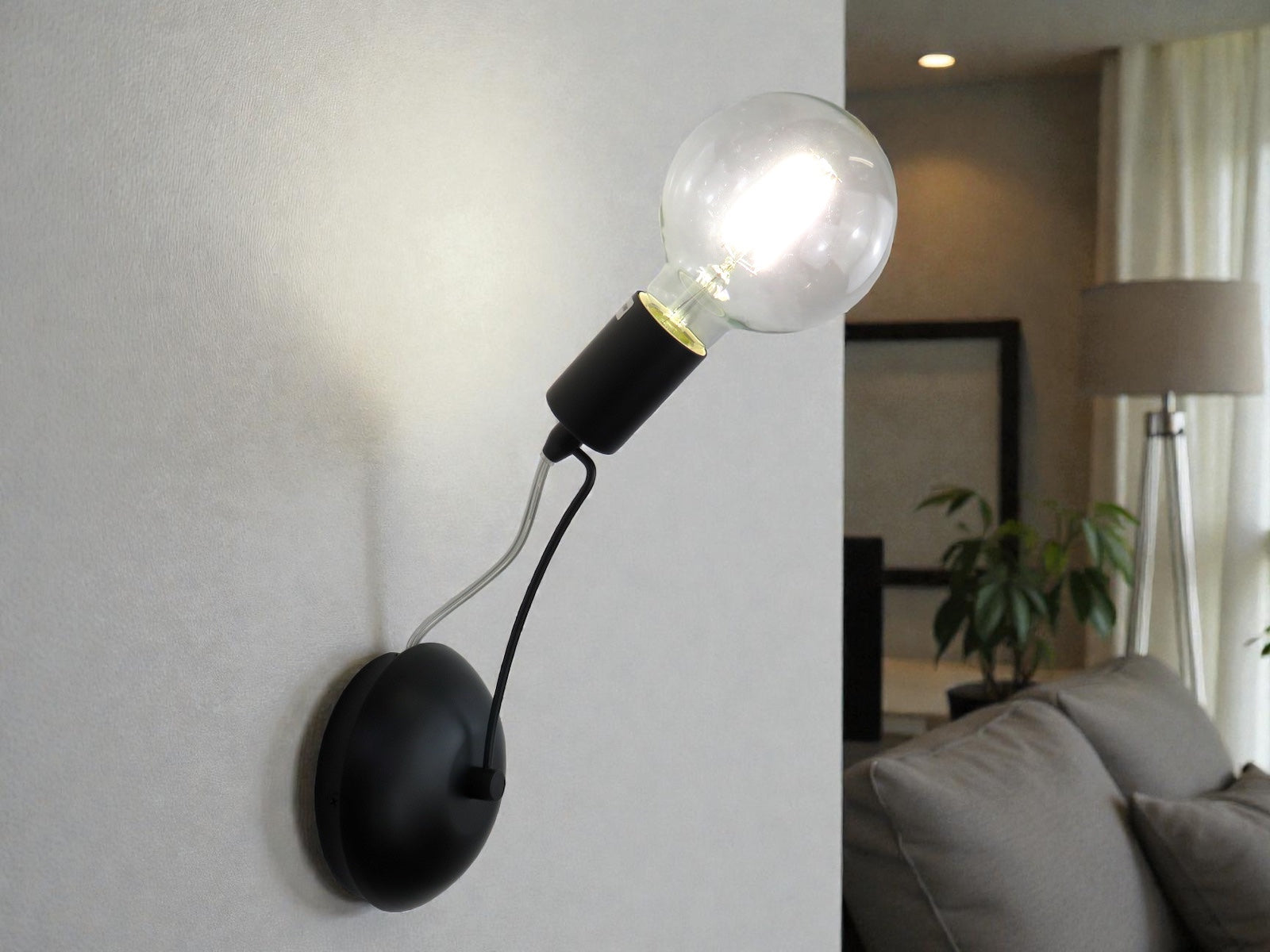 Lampada da parete Industrial E27 nero metallo Diamantlux AUSTIN-AP1