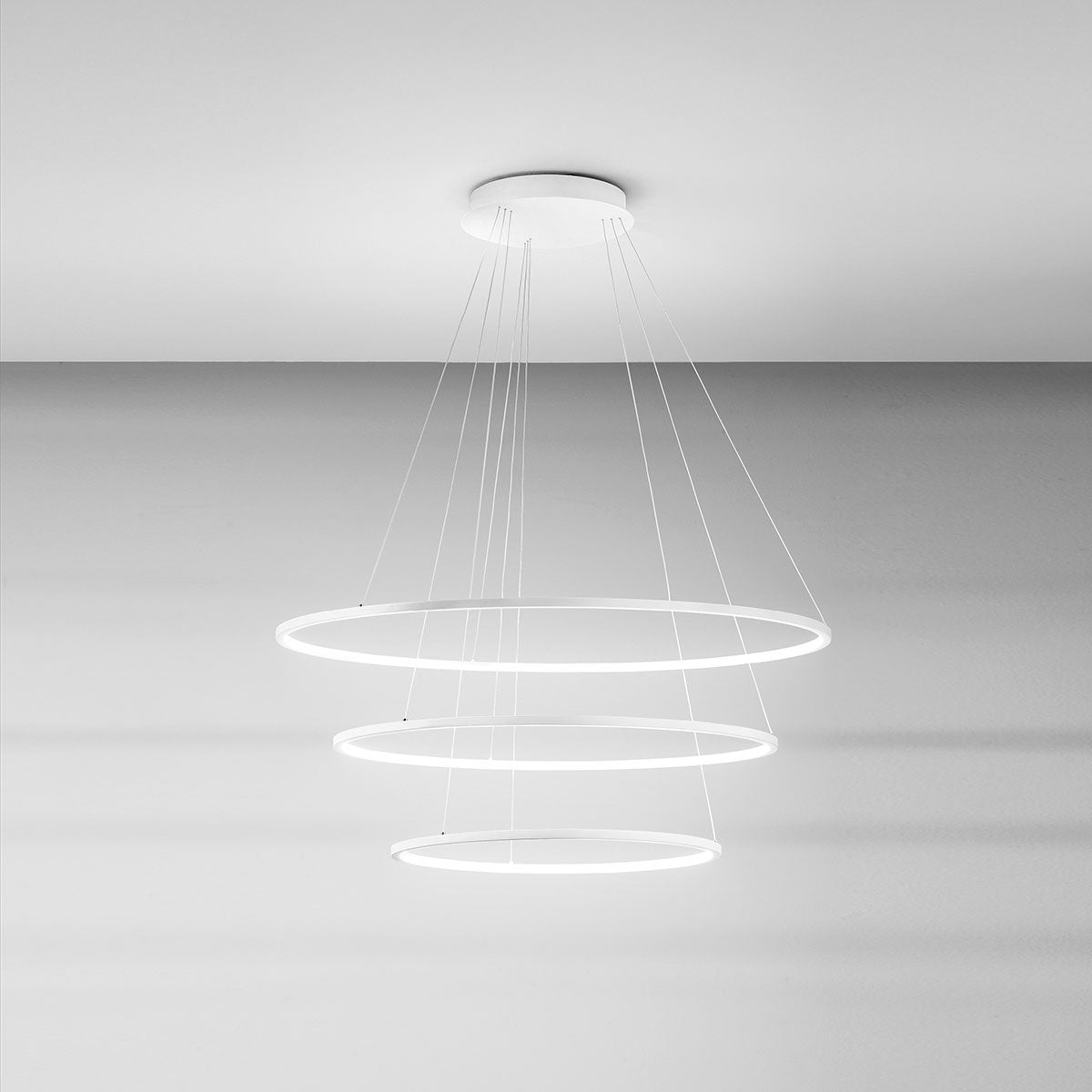 Lampadario 3 Cerchi LED Bianco Ø40-60-80 Moderno - Favolux Halo SP3