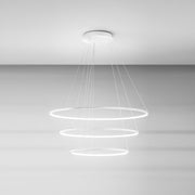 Lampadario 3 Cerchi LED Bianco Ø40-60-80 Moderno - Favolux Halo SP3