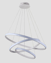 Lampadario 3 cerchi LED moderno FAVOLUX AURELIA Ø60+80+100 – bianco o nero