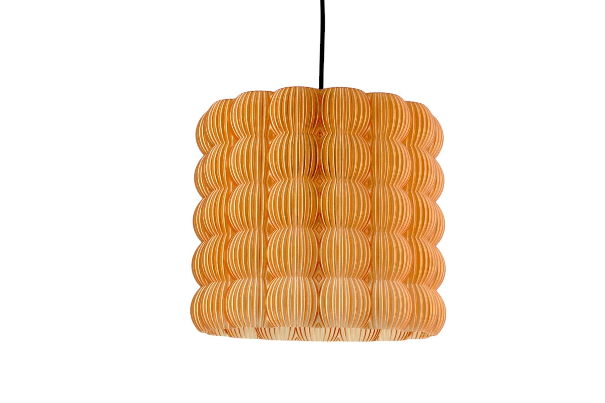 Lampada a sospensione stampata in 3D HIRO-S25 ambra - KreoLumo
