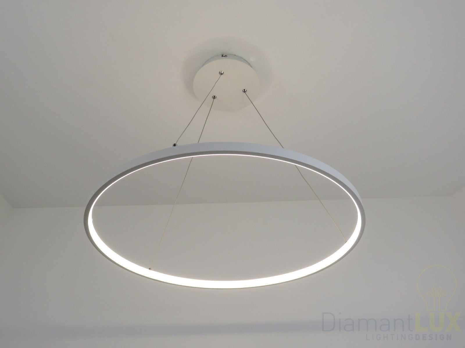Lampadario a Sospensione LED Cerchio Ø100 cm Bianco Luce Calda 3000K 1720 | Diamantlux