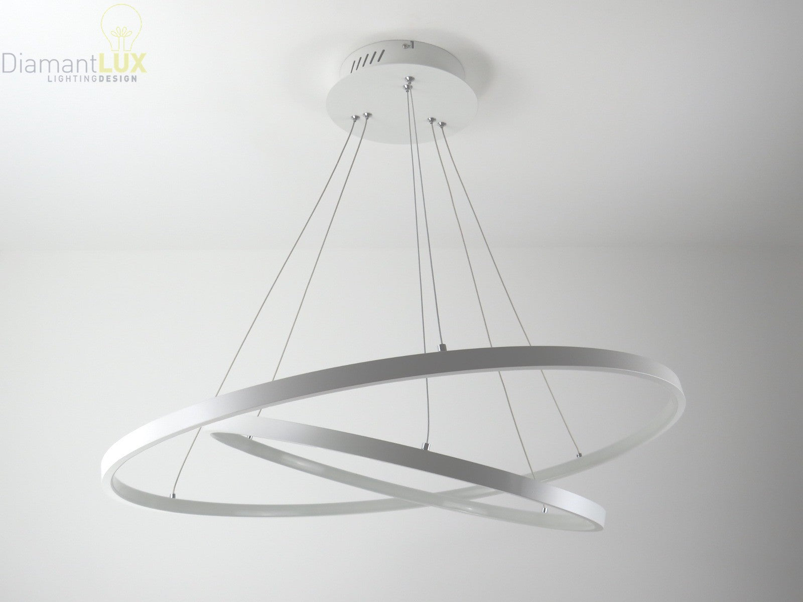 Lampadario anelli LED Ø40+60 cm bianco opaco – 1719 FAVOLUX