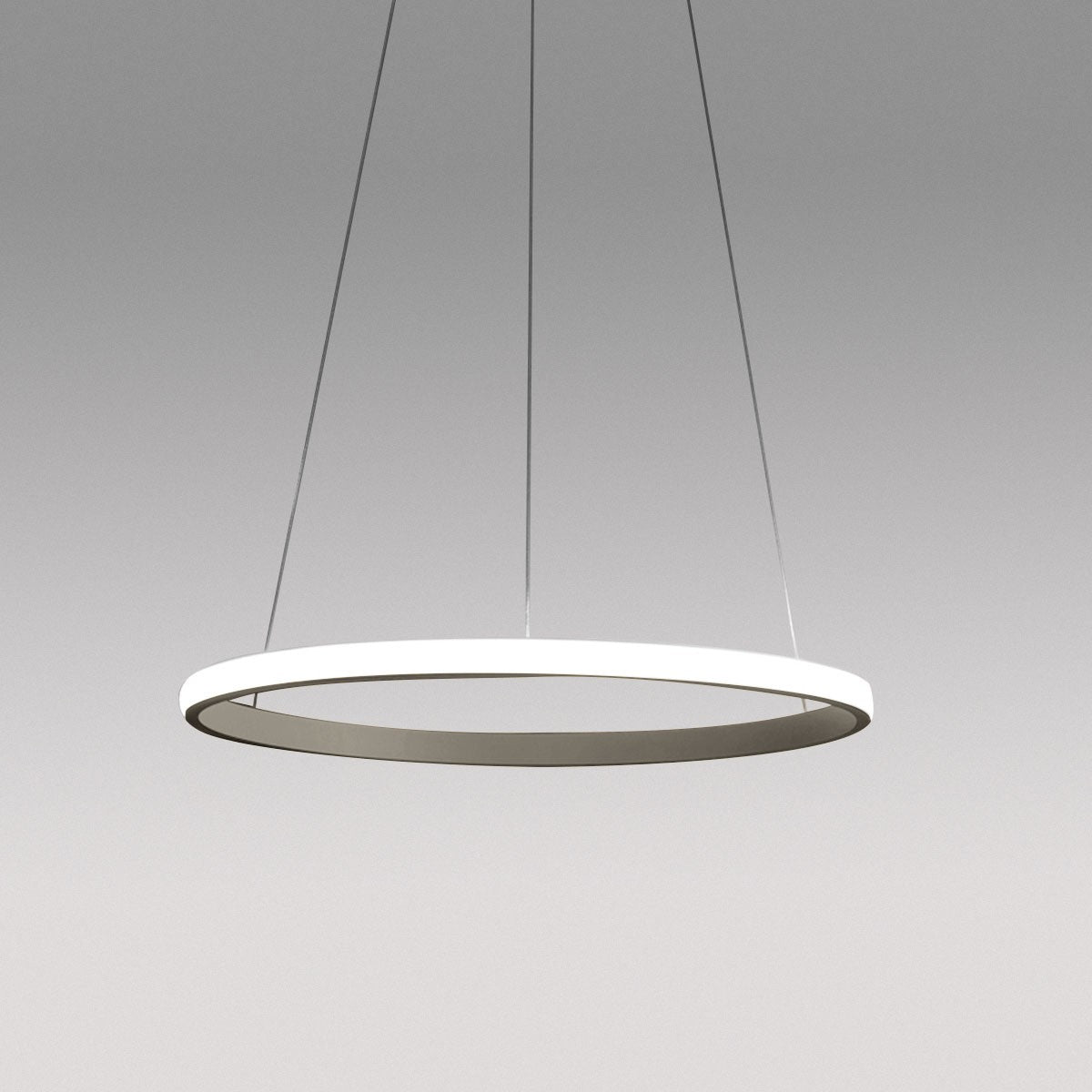 Lampadario anello LED Gea Luce IOLE S/1 Ø60 cm – Titanio, Bianco o Oro spazzolato