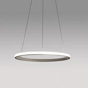 Lampadario anello LED Gea Luce IOLE S/1 Ø60 cm – Titanio, Bianco o Oro spazzolato