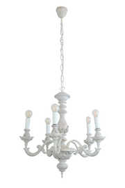 Lampadario Barocco Bianco 380/5 Diamantlux