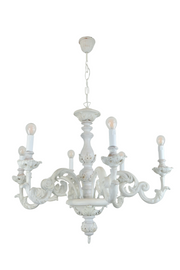 Lampadario Barocco Bianco 380/6 Diamantlux