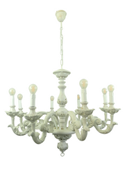 Lampadario Barocco Bianco 380/8 Diamantlux