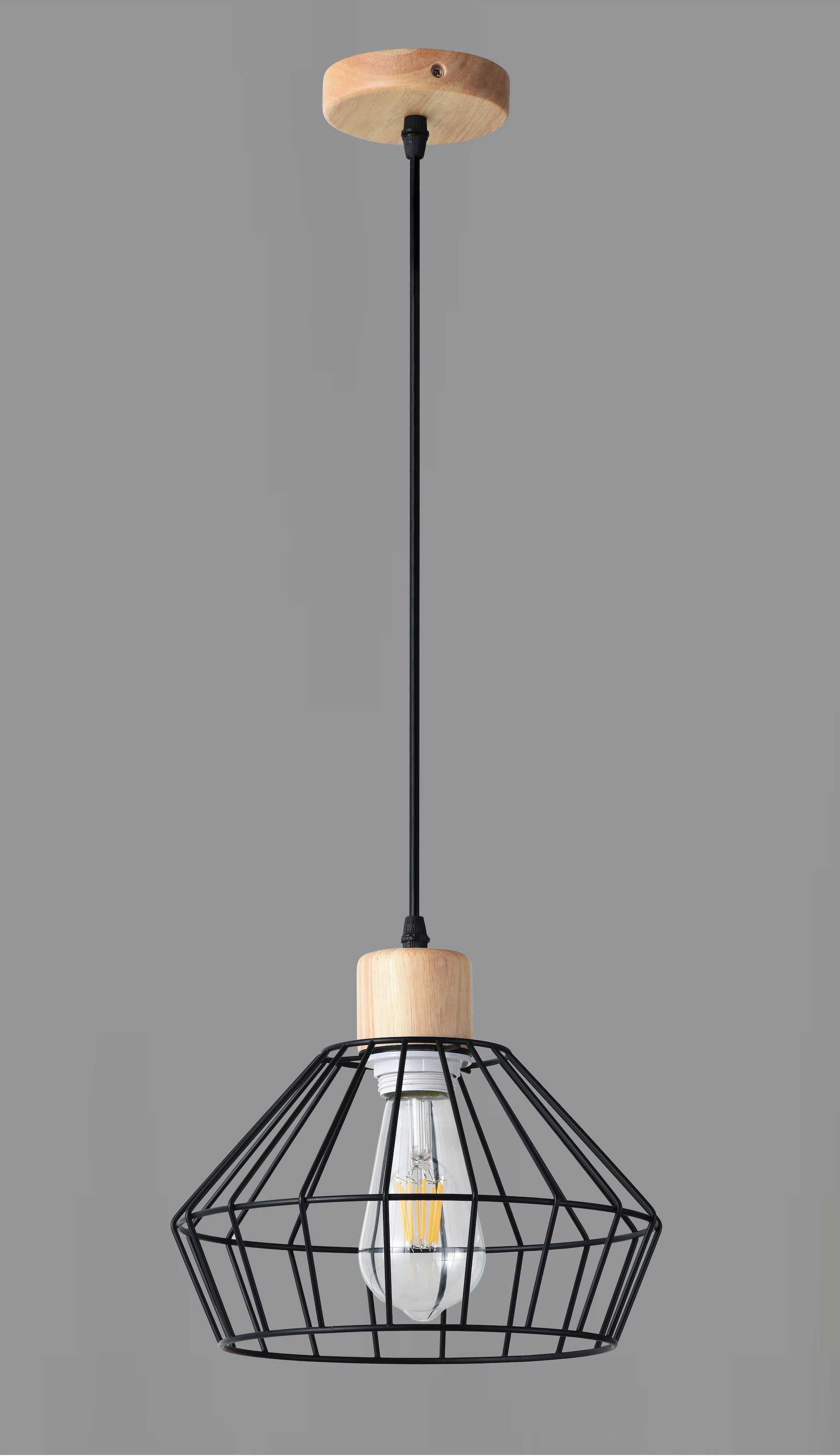 Lampadario Cucina in Legno Moderno Molto Luminoso | Orion-SP1-D40 Diamantlux