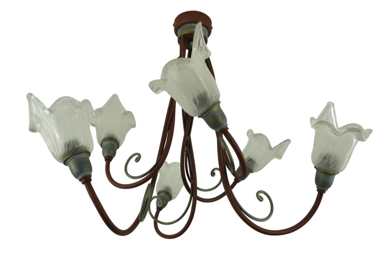 Lampadario in ferro battuto stile fiorentino - 5431 FLA