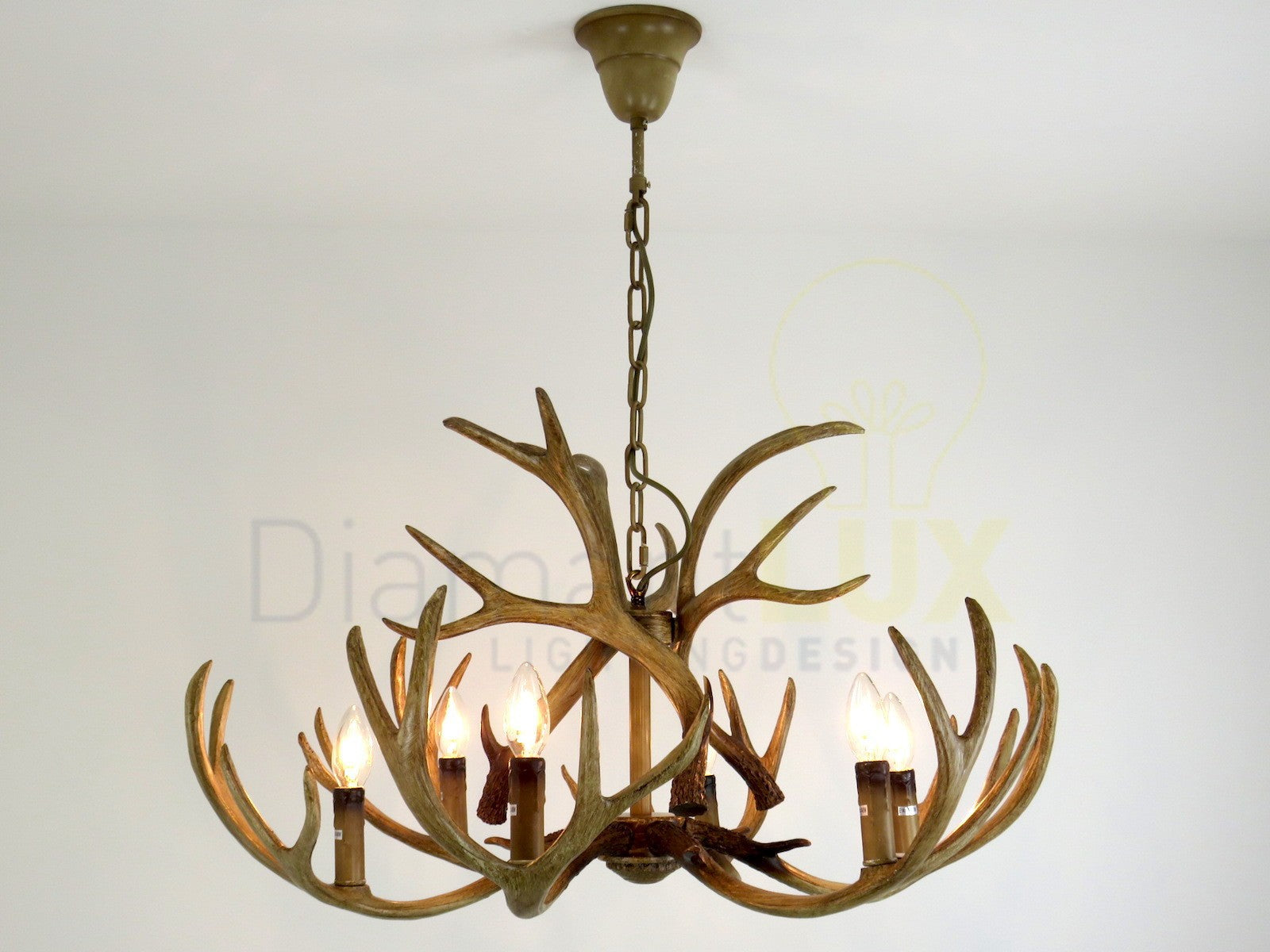 Lampadario Rustico TAIGA-S6: Design con Corna di Cervo | Diamantlux