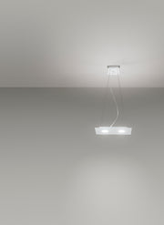Lampadario a sospensione rettangolare FLET 2+1 luci bianco - Morelight 2079P