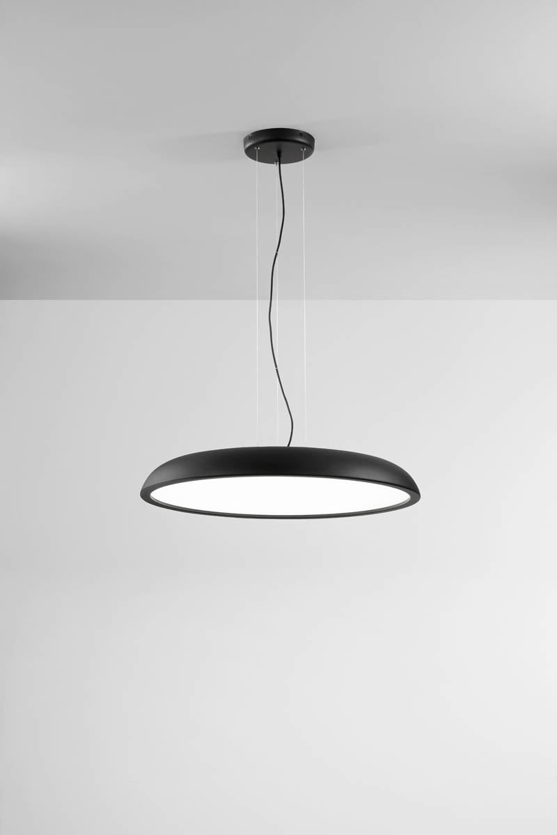 Lampadario a sospensione LED tondo Ø80cm nero design minimalista - Morelight ZENAL 2108N