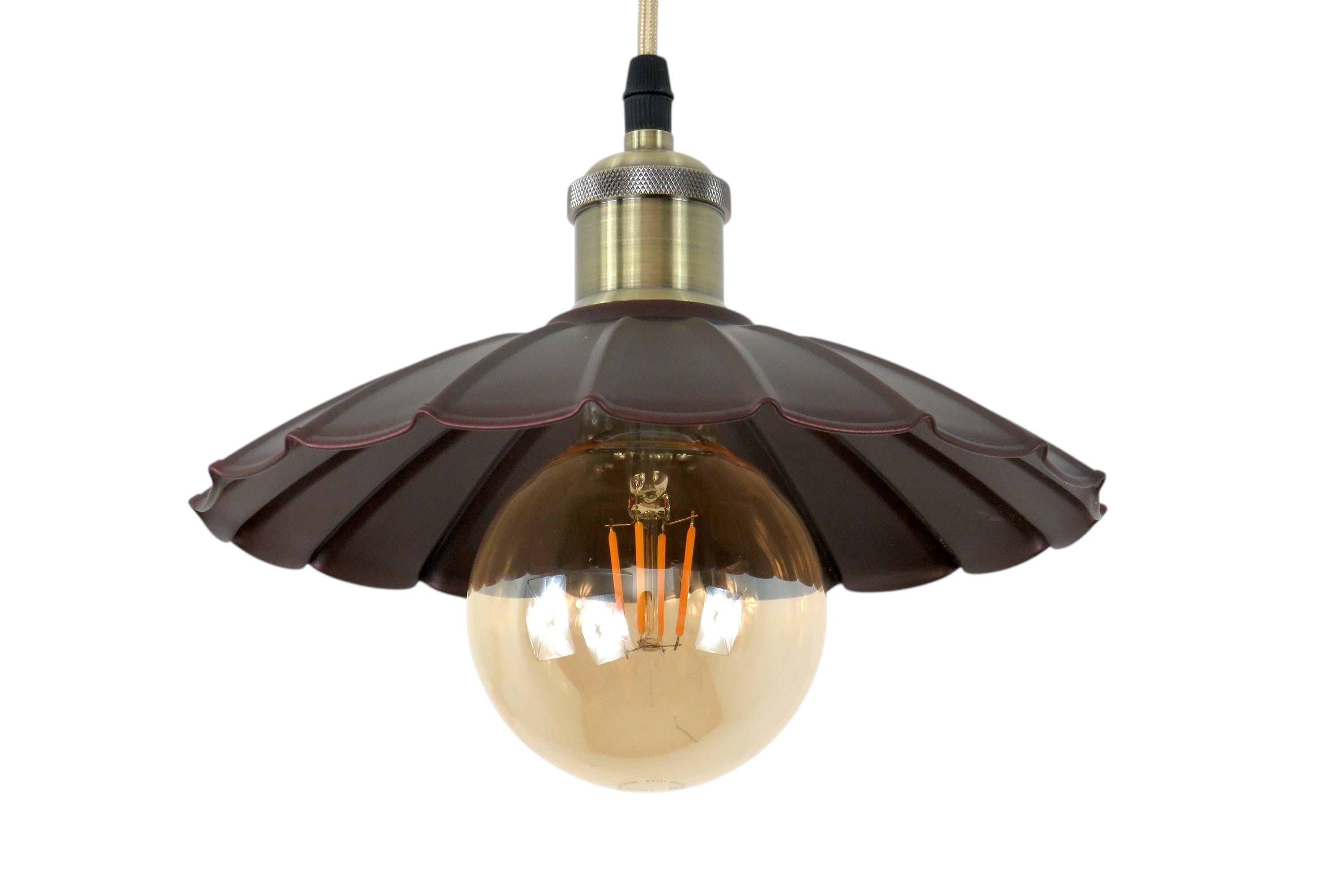 Lampadario Sospensione Vintage Industriale Marrone Diamantlux Sofia S25