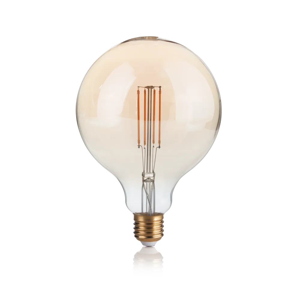 Lampadina Filamento LED Globo G125 E27 Vetro Ambra Vintage