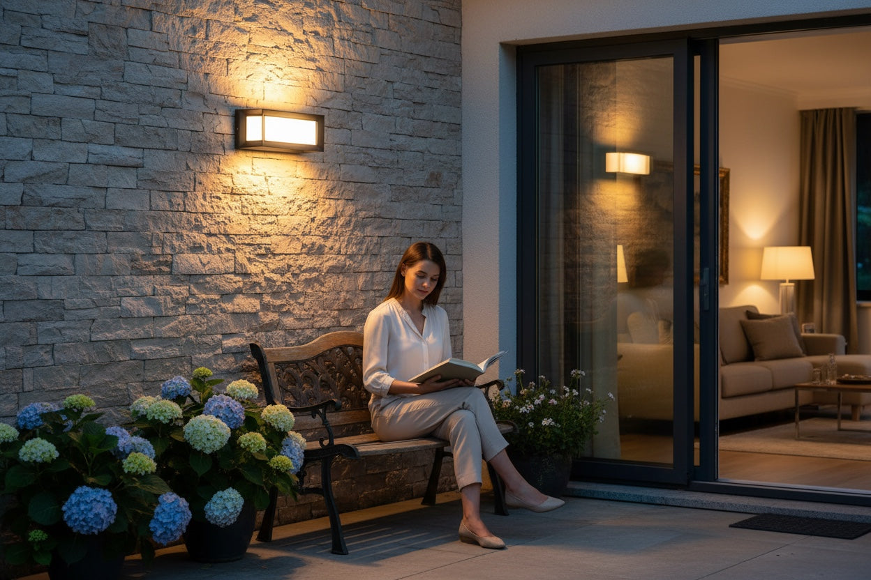 Applique da esterno molto luminosa IP44 nero E27 Spacelux 28894