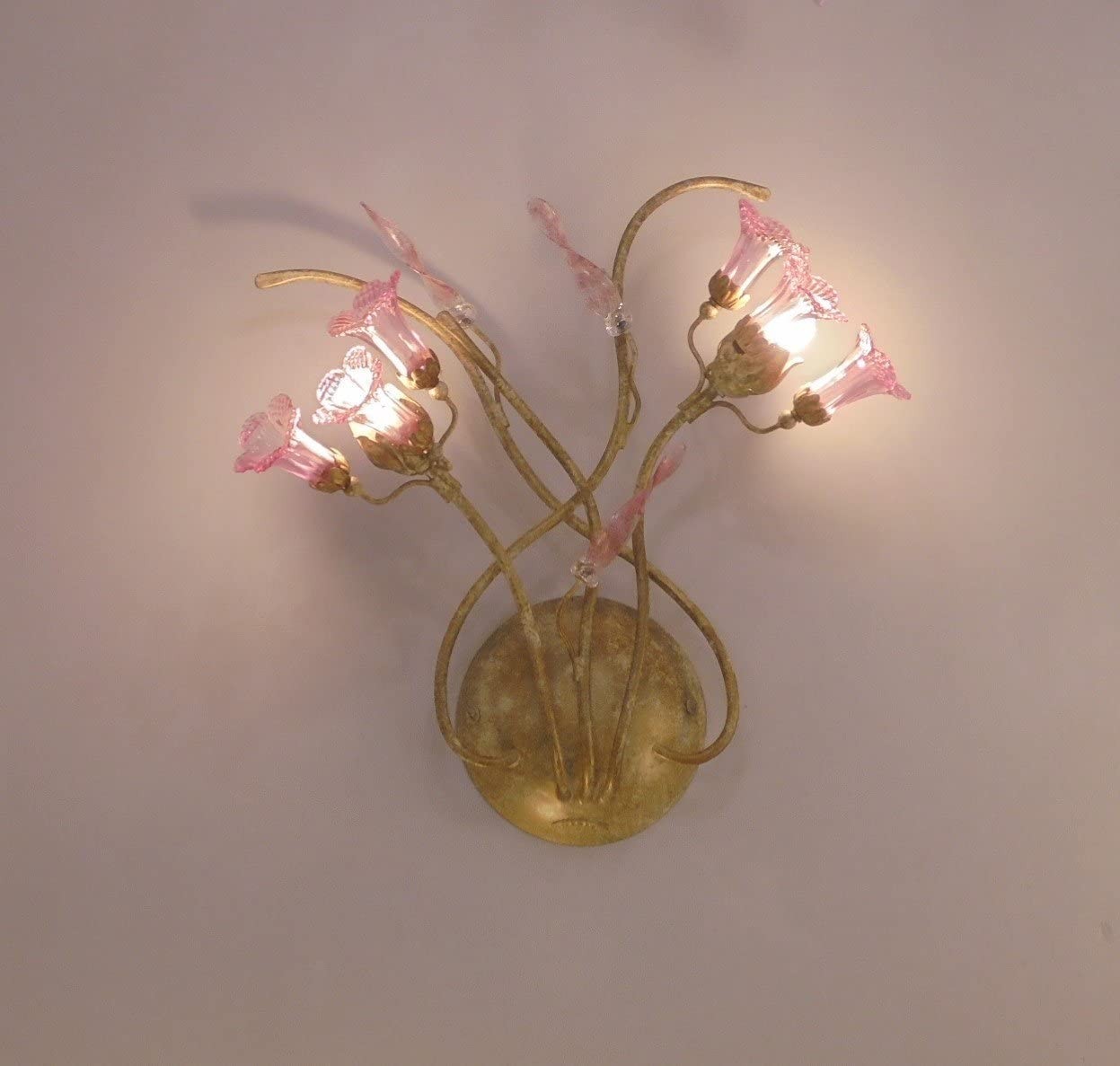 LILIA-A2 LAMPADA PARETE APPLIQUE CLASSICO ILLUMINAZIONE INTERNI SALONE CAMERA STILE MURANO