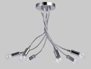 LIVIA-P6 Plafoniera Bagno Moderno Con Bracci Flessibili Cromato Lucido DIAMANTLUX