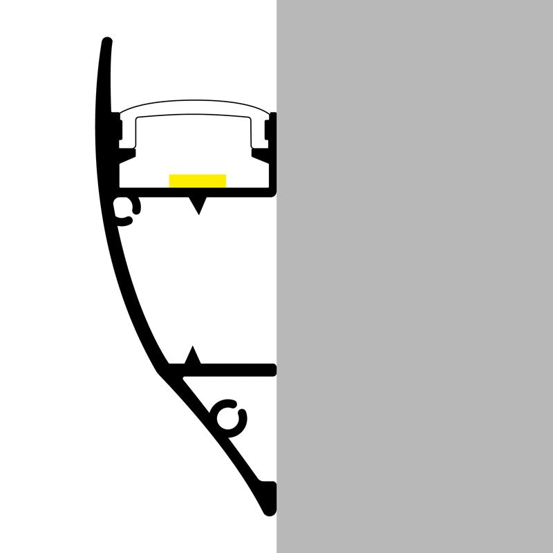 Profilo Alluminio a Veletta 2 Metri per Luce Indiretta LM3833