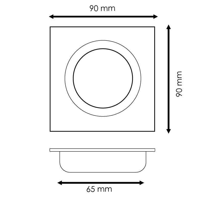 Faretto Incasso Quadrato Orientabile Bianco GU10 con Portalampada Diamant Lux